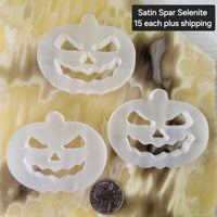 Satin Spar Selenite Pumpkin Carving