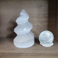 Satin Spar Selenite Spiral Carving