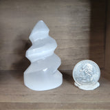 Satin Spar Selenite Spiral Carving