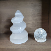 Satin Spar Selenite Spiral Carving