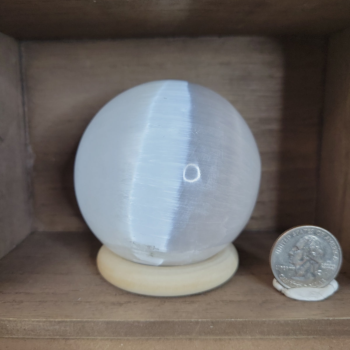 69mm Satin Spar Selenite Sphere