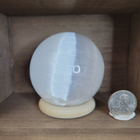 69mm Satin Spar Selenite Sphere