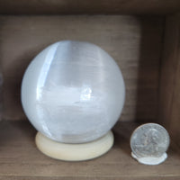 69mm Satin Spar Selenite Sphere