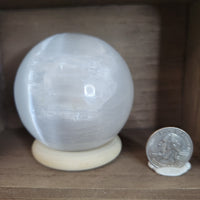 69mm Satin Spar Selenite Sphere