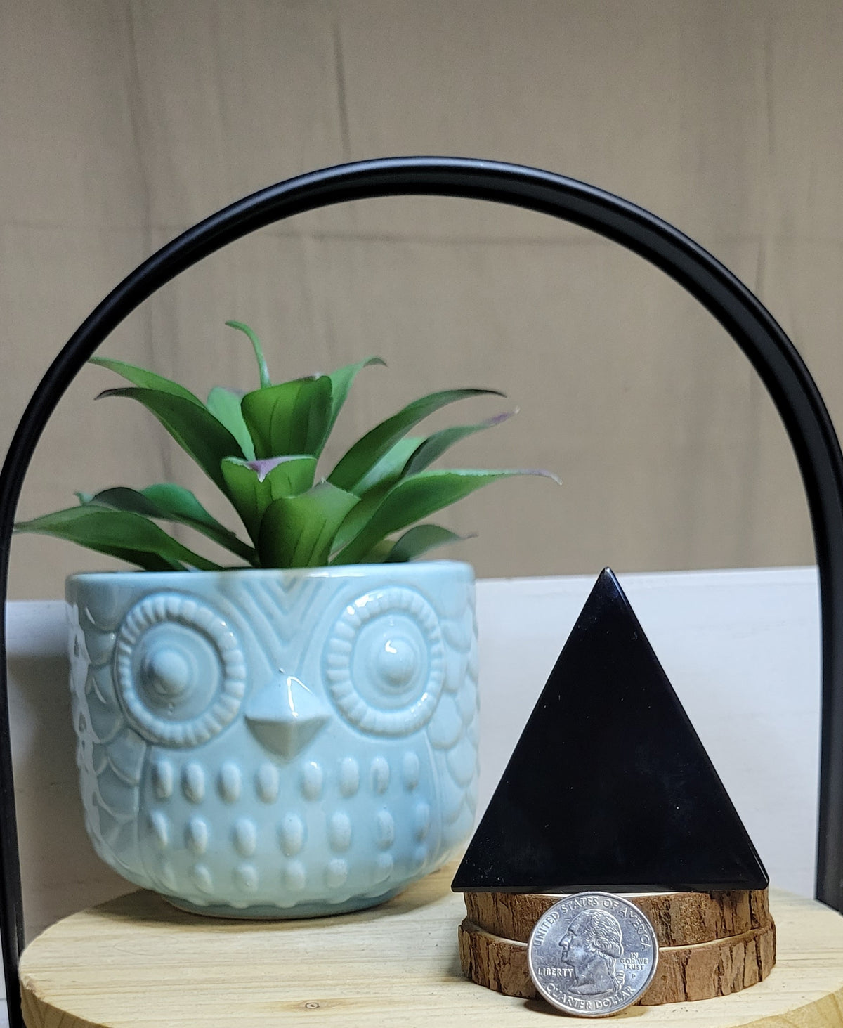 Obsidian Pyramid with Metatron symbol